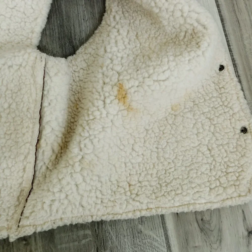 Vest Suede Leather Sherpa lined Men's size 46 Made in Mexico